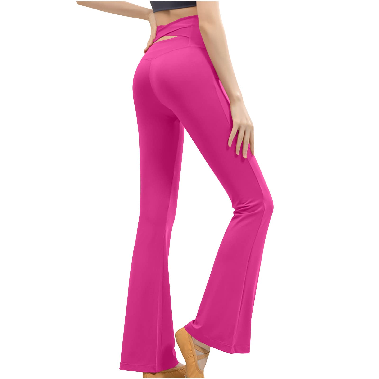 Women's High Waisted Bootcut Leggings - Stretchy Flare Leg Yoga Pants with Spandex - Tummy Control Shapewear Jeggings for Workout, Running & Casual Wear