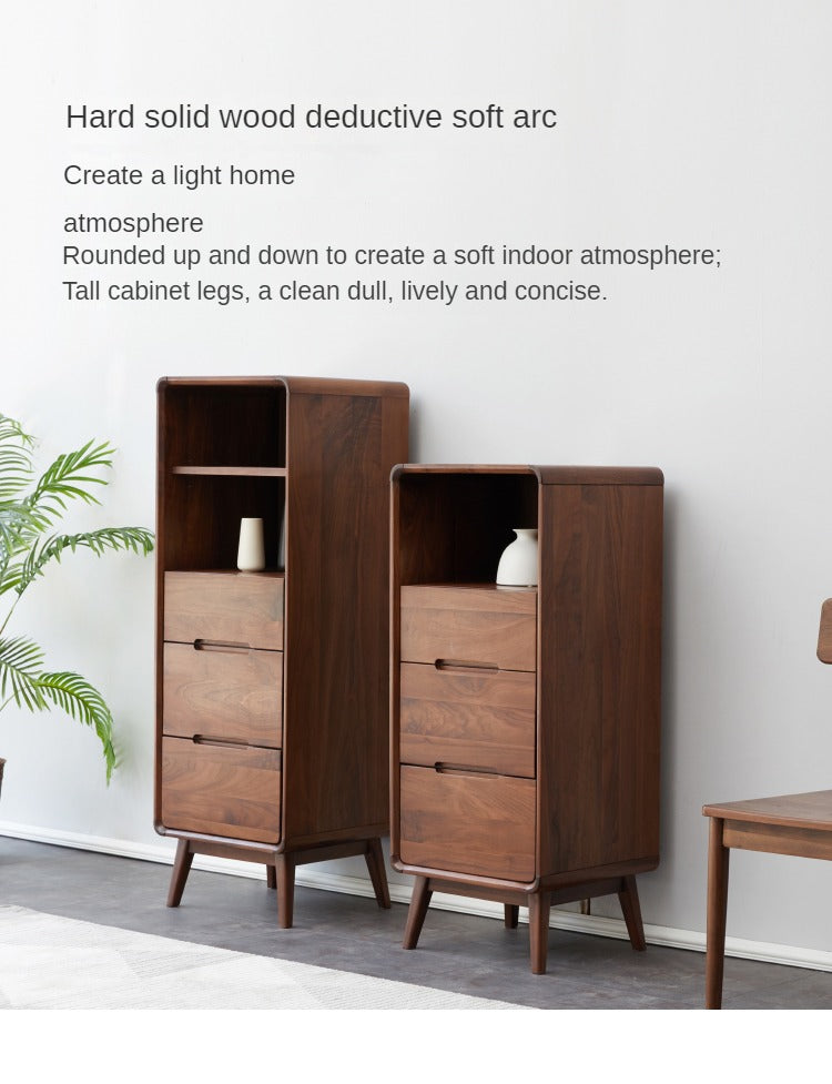 Solid Black Walnut Wood Side Cabinet - Rustic Nightstand, Entryway Storage, or Bathroom Organizer - Handcrafted for Home & Office Decor