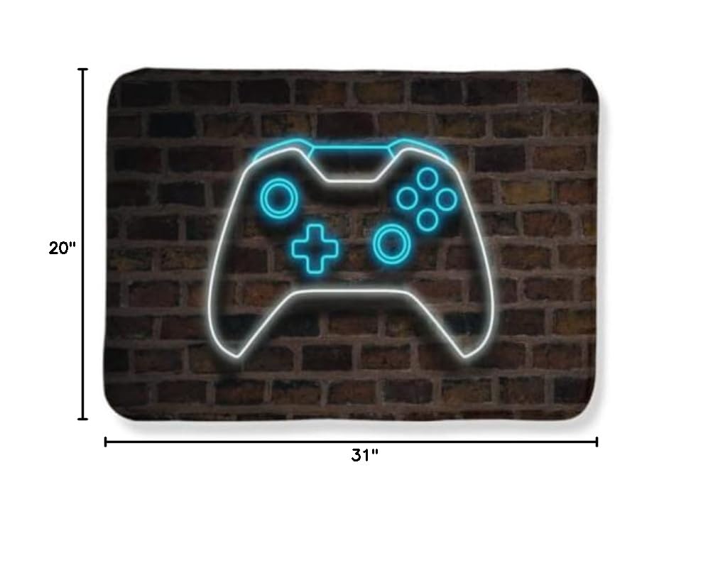 Washable 20x31 Inches Gaming Room Rug - Video Game Themed Decor for Bedroom, Living Room & Gamer Area | Perfect for Esports Enthusiasts & Game Night Setup