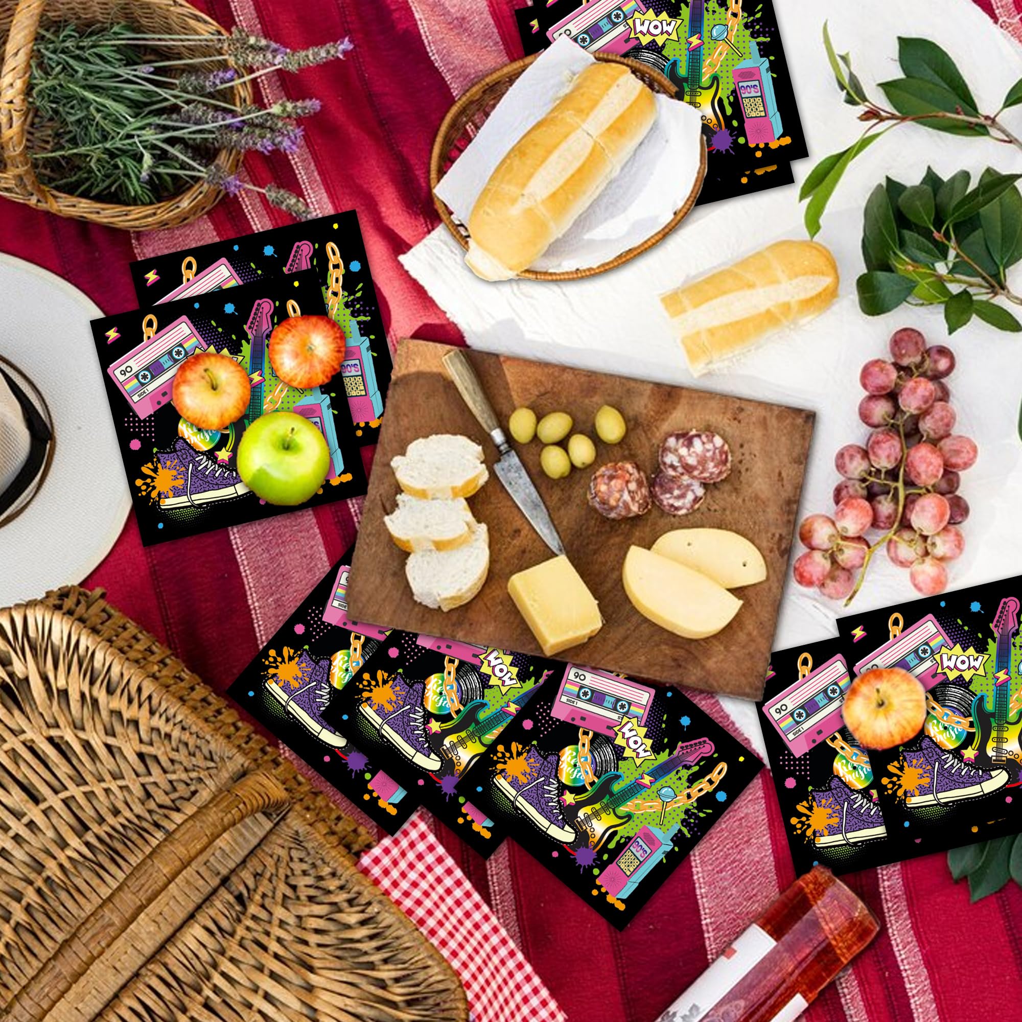 40Pcs Hip Hop Party Napkins - Disposable Paper Napkins for Hip Hop Theme Party Supplies, Luncheon, BBQ, and Birthday Celebrations