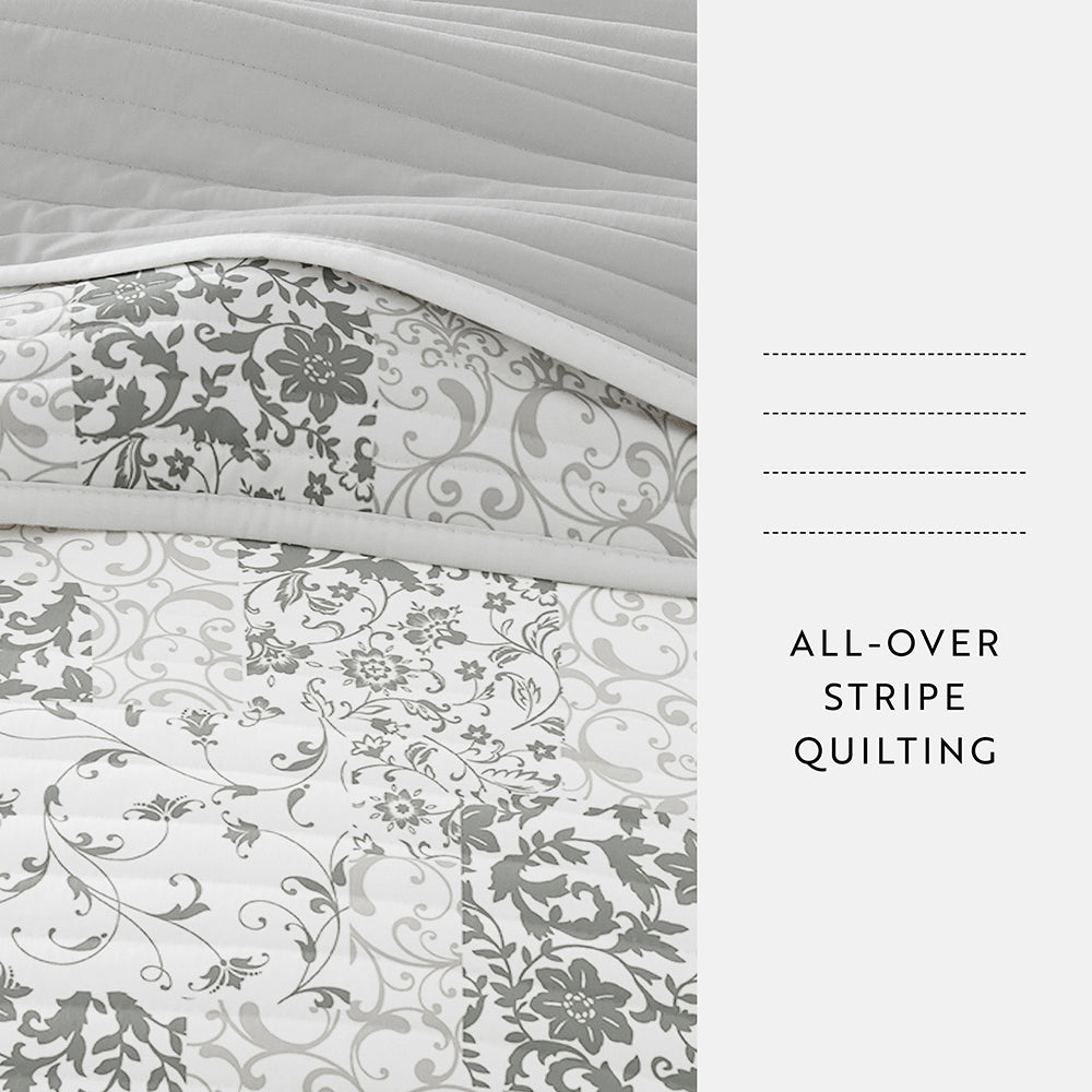 Reversible Quilted Patchwork Coverlet Set - Soft & Stylish Bedding for Cozy Comfort - Perfect for Bedrooms, Guest Rooms & Dorm Decor