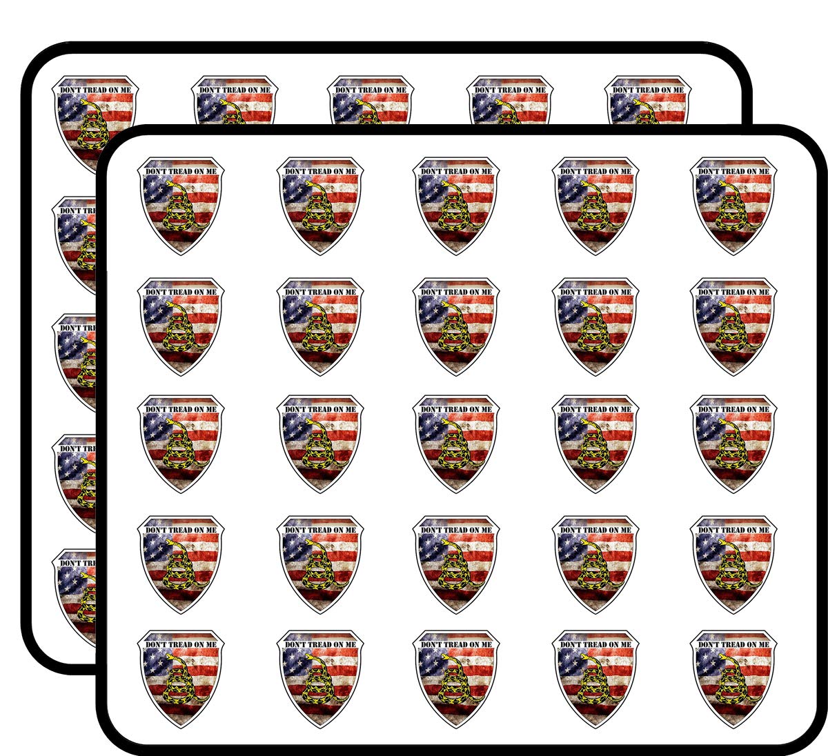 Don't Tread On Me American Flag Vinyl Stickers - 50 Pack (1