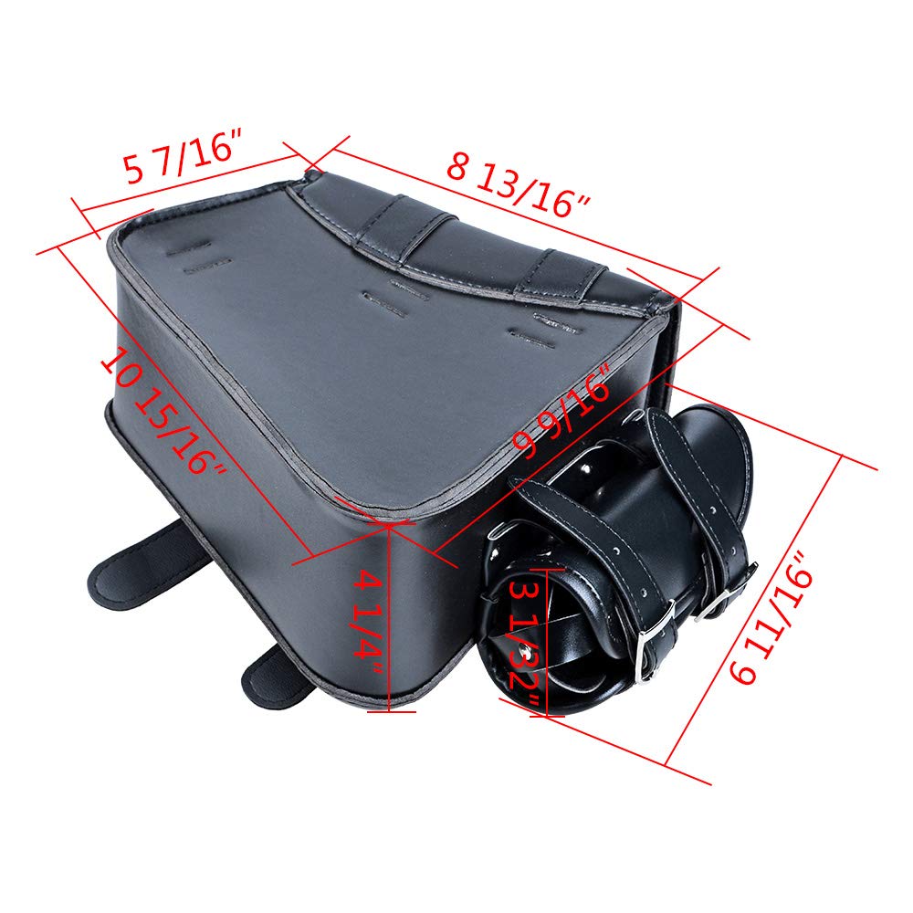 Premium Black Soft PU Leather Solo Swing Arm Saddle Bag & Side Storage for Harley Sportster XL883 XL1200 - Durable Motorcycle Accessory for Road Trips & Daily Commutes