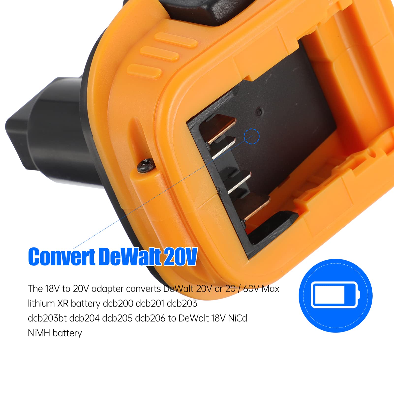 2 Sets DCA1820 Battery Charger Adapter - Power Connector & Conversion Converter for Lithium Ion Batteries - Compatible with Dewalt 18V/20V Tools - Ideal for Power Drills, Saws & Outdoor Equipment Charging