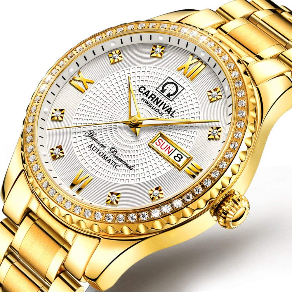 MASTOP Luxury Luminous Waterproof Men's Automatic Mechanical Watch - Silver Stainless Steel Wristwatch with Date Display (Model CA-8629) - Perfect for Business, Formal Events & Everyday Wear