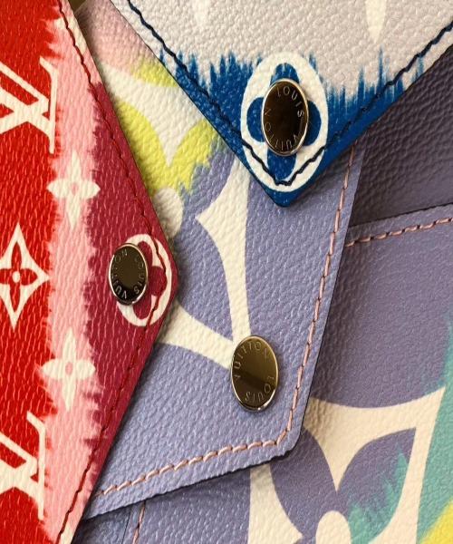 Louis Vuitton Escale Pochette Kirigami Set - 3-Piece Pastel Multicolor Leather Pouch Wallet & Accessory Case - Perfect for Travel, Cosmetics & Jewelry Organization
