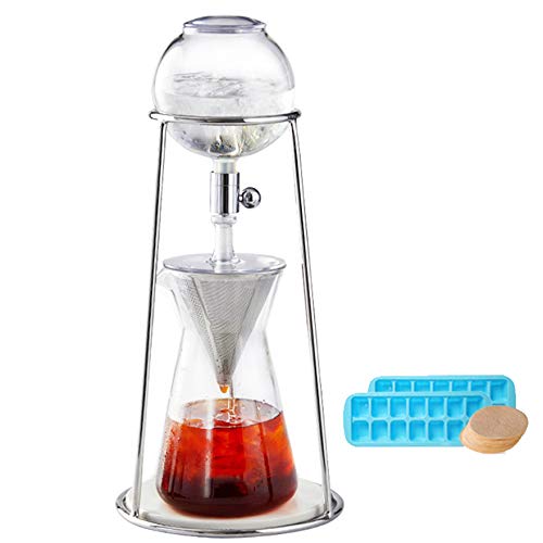 TYI Adjustable Cold Brew Coffee Maker - 400ml Glass Ice Dripper Coffee Machine for Smooth Cold Brew | Perfect for Home, Office & Outdoor Use