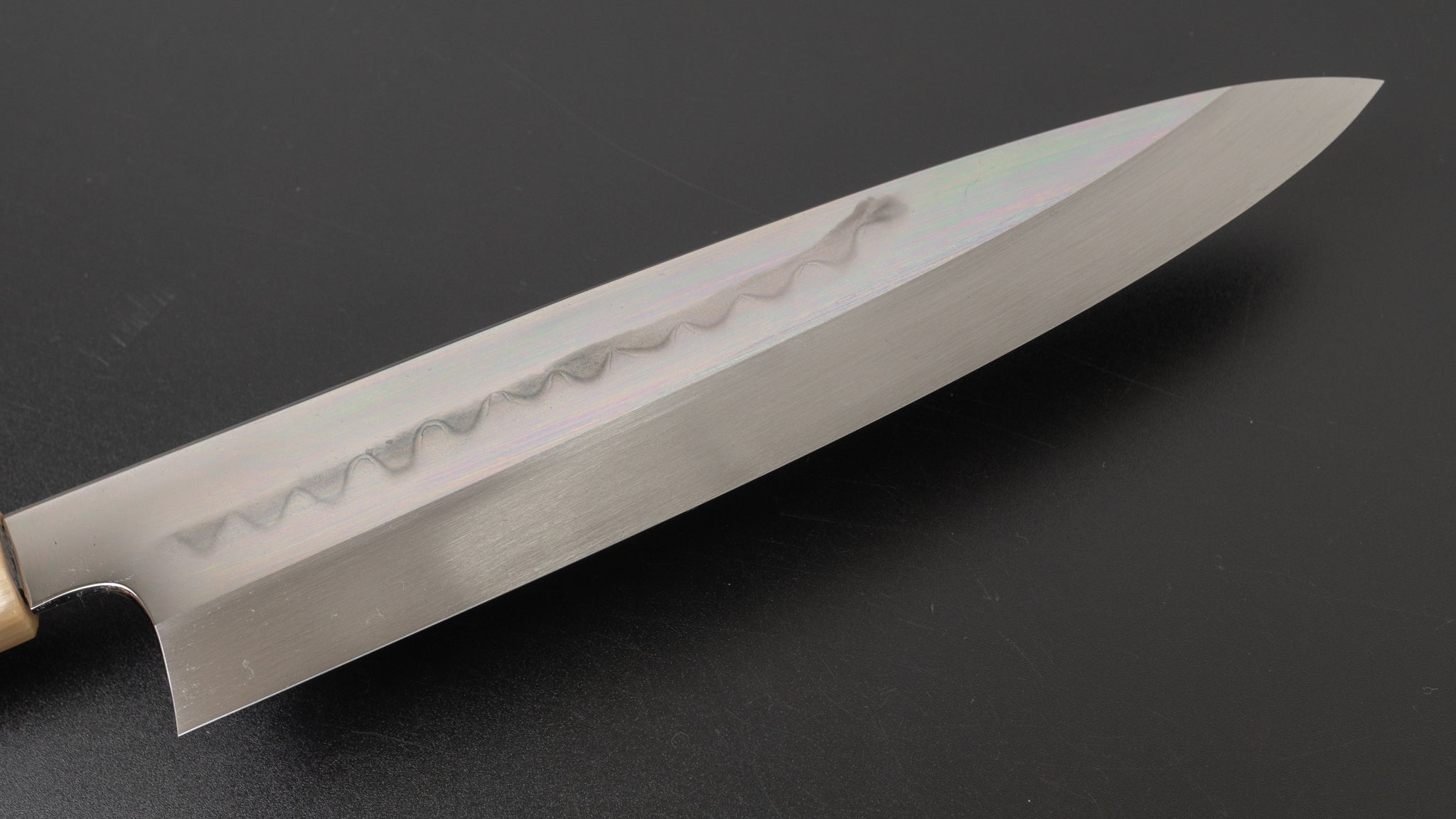 Hitohira Togashi Kambei White #1 Mizu Honyaki Gyuto 240mm Japanese Chef Knife with Taihei Ebony Handle - Limited Edition with Saya #001 - Perfect for Professional Chefs & Sushi Masters