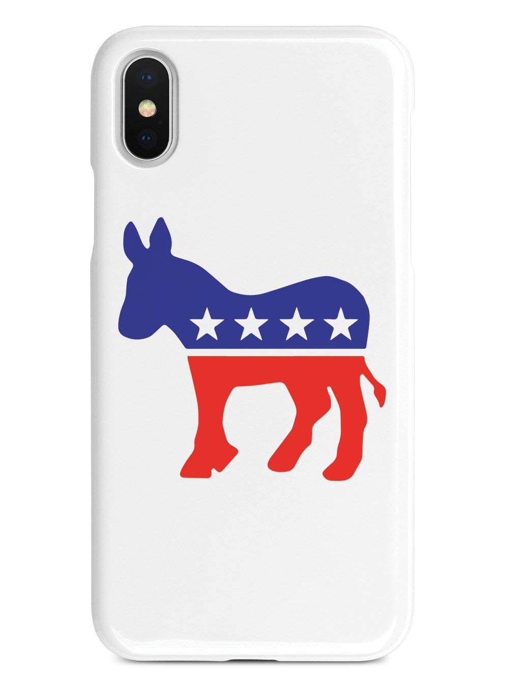 Premium 3D Textured Protective Phone Case for Apple iPhone X/Xs - Democrat Donkey Logo Design - Shockproof & Slim Fit - Perfect for Everyday Use & Political Supporters