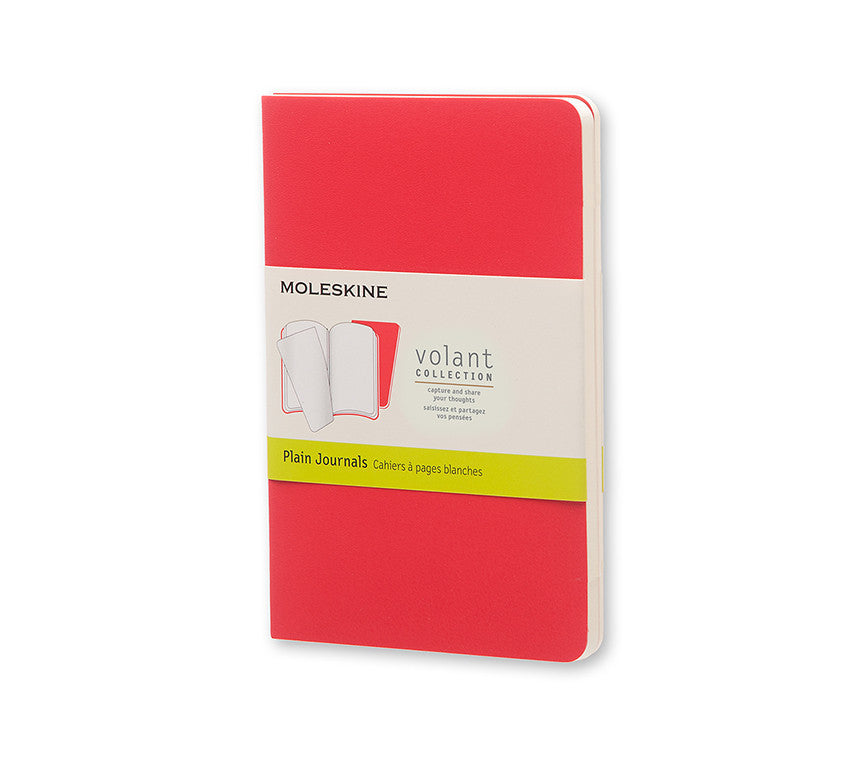 Premium Moleskine Volant Plain Notebook Set of 2 - Slim Pocket Journal for Writing, Sketching & Note Taking - Perfect for Students, Artists & Professionals On-The-Go