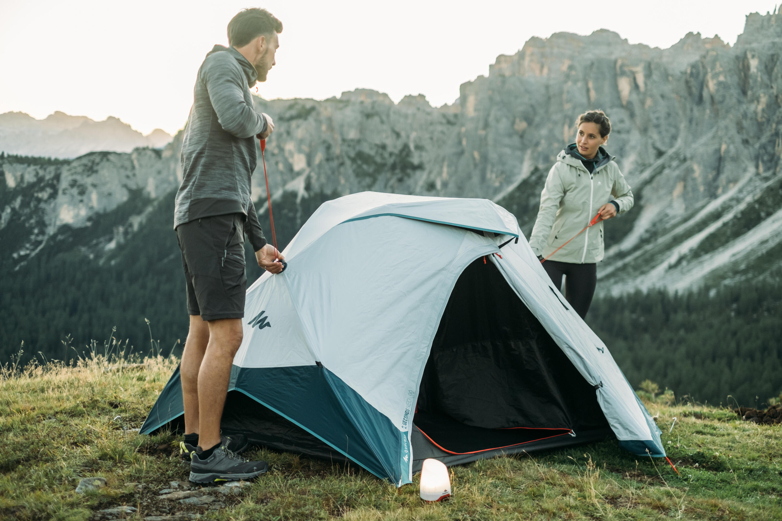 Quechua 2 Second Easy Fresh & Black Waterproof Pop Up Camping Tent for 2 Person - Lightweight Instant Setup Tent for Outdoor Adventures, Hiking, Backpacking & Family Camping Trips