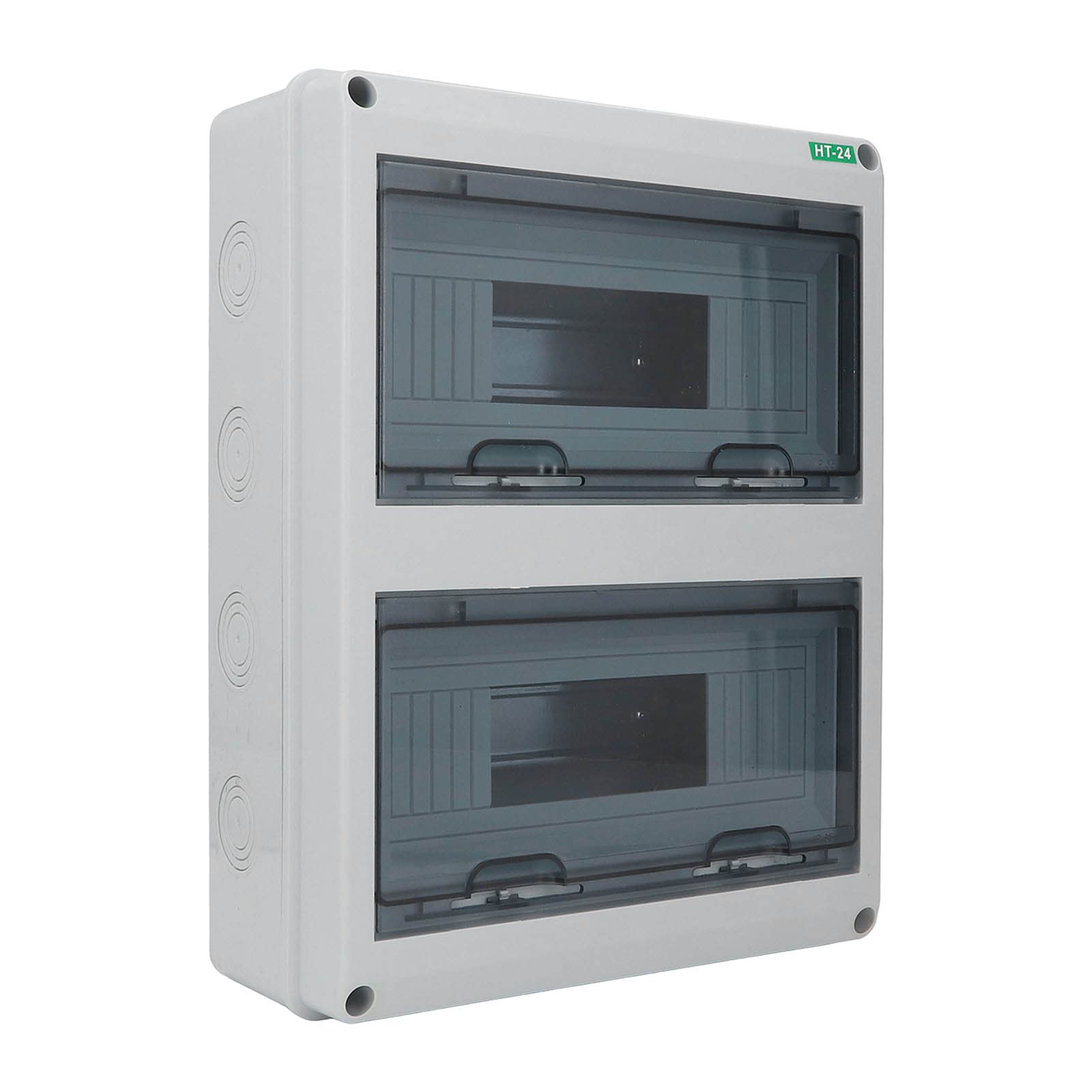 24-Way Miniature Circuit Breaker Box with Transparent Cover - Waterproof Open Mounted Distribution Protection Panel for Home, Office & Industrial Electrical Safety