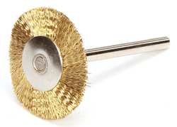 Westward 4EDF9 1-Inch Diameter Brass Wheel Brush - 12 Pack for Industrial Cleaning, Automotive Maintenance & Metal Polishing