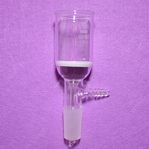 60ml Glass Filter Funnel with 24/40 Buchner Joint - Premium Lab Glassware for Chemistry Experiments & Liquid Filtration
