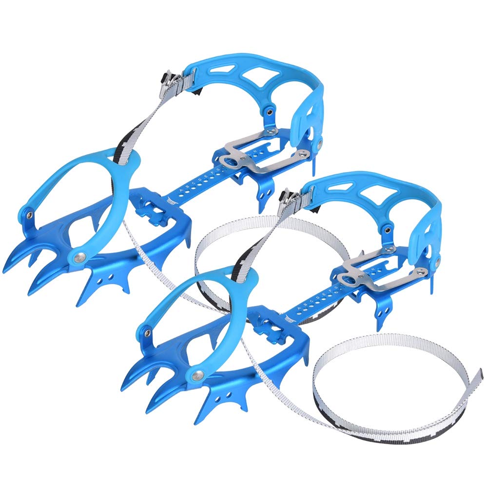 14-Tooth Anti-Slip Ice Crampons - 1 Pair Heavy Duty Snow Grips for Hiking, Climbing & Winter Outdoor Activities | Perfect for Mountain Trails, Icy Sidewalks & Snowy Adventures