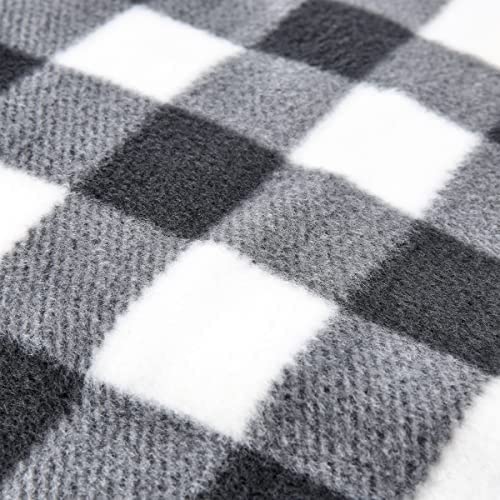 Stalwart 12V Heated Car Blanket - Electric Warming Throw for Cars, Trucks, SUVs & RVs - Portable Travel Blanket for Winter Camping & Road Trips - Cozy Black Plaid Design