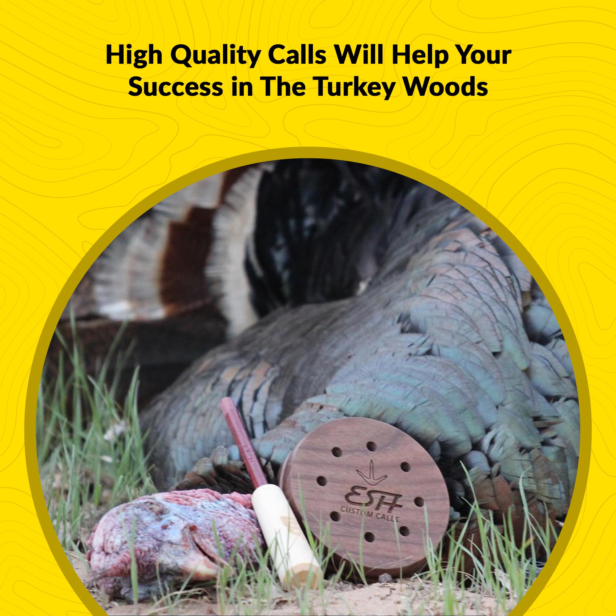 Premium Turkey Pot Calls - Realistic Glass & Slate Turkey Calls with Strikers - Hunting Decoys for Spring & Fall Turkey Season - Perfect for Woodland & Field Hunting