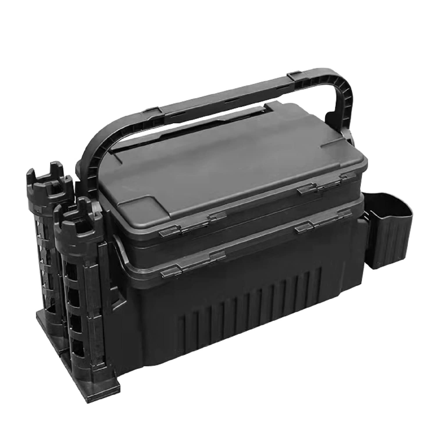 **Portable Fishing Tackle Box with Tray - Compact Lure Storage Organizer for Freshwater & Saltwater Fishing | Ideal for Boat, Shore & Travel Use**