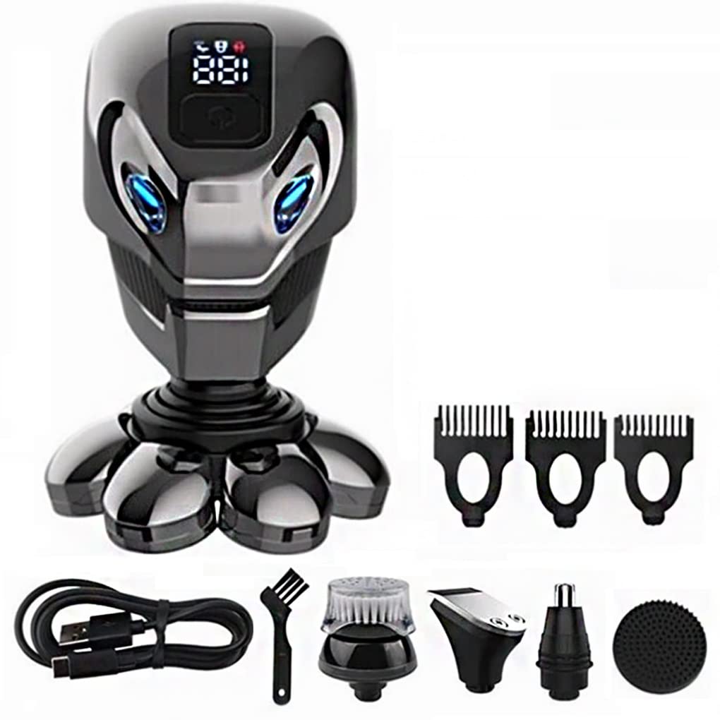 Electric Head Shaver for Bald Men - Rechargeable Wet/Dry Shaver with LCD Display, Beard Trimmer & Grooming Kit - Perfect for Home, Travel & Quick Shaving (Shaver Kit)