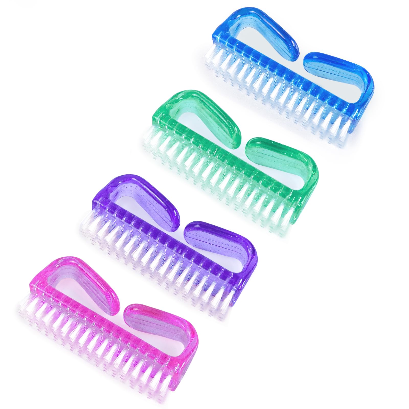 4 Pack Nail Brush Set - Durable Handle Grip Fingernail & Toe Cleaning Brushes for Men, Women & Kids - Perfect for Shower, Garden, Pet Care & Hand Hygiene Maintenance