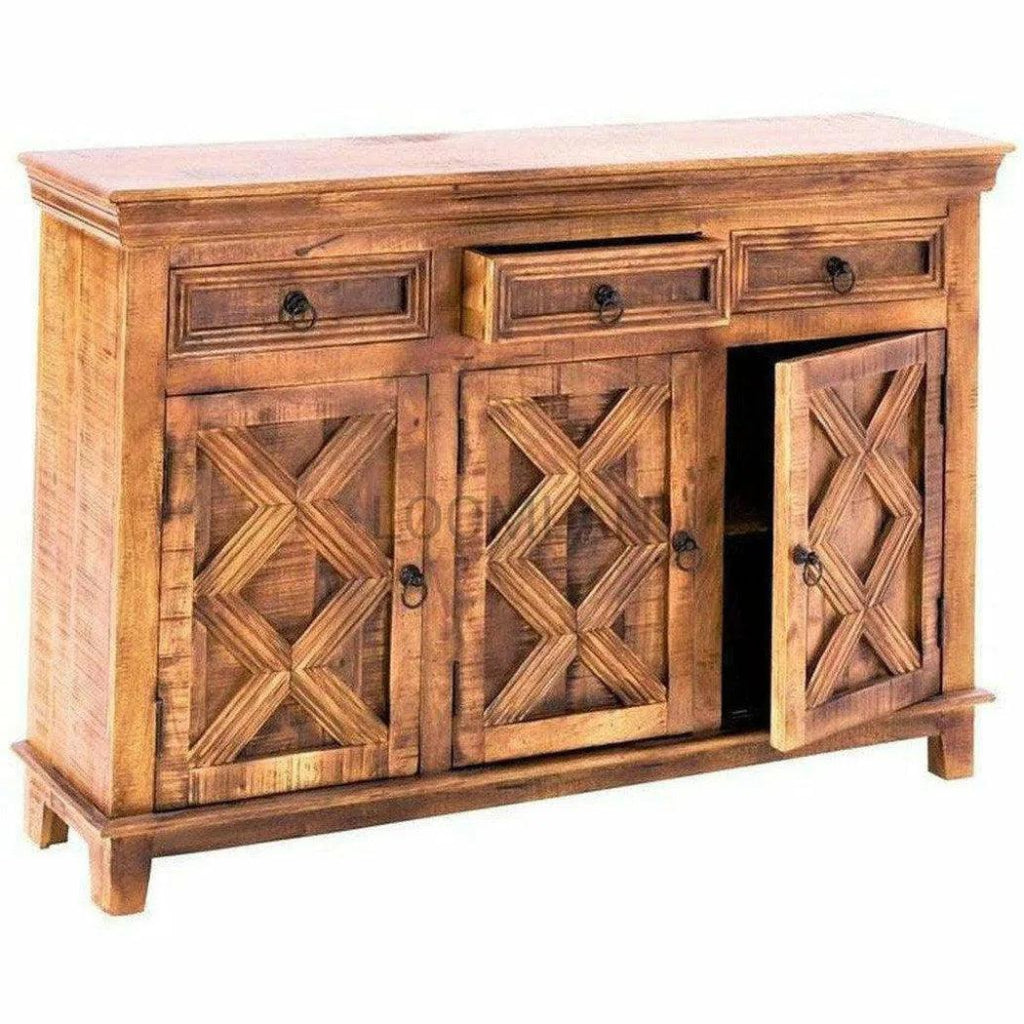 Modern 3-Door Sideboard Buffet Cabinet with 3 Drawers - Stylish Storage Solution for Dining Room, Living Room, or Entryway