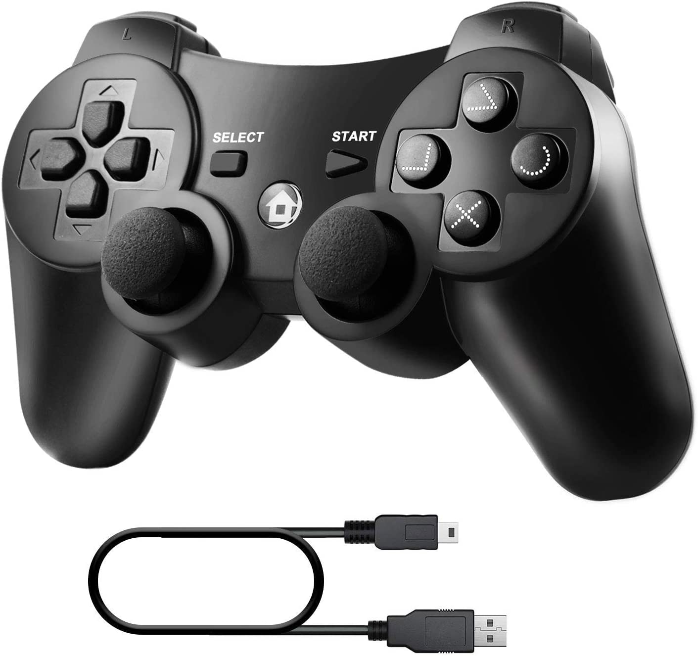 Wireless Bluetooth Game Controller for PS3 - Dual Shock Vibration Joystick with USB Charging Cable & Ergonomic Grip | Compatible with Playstation 3 Console | Perfect for Gaming, Streaming & Multiplayer Sessions