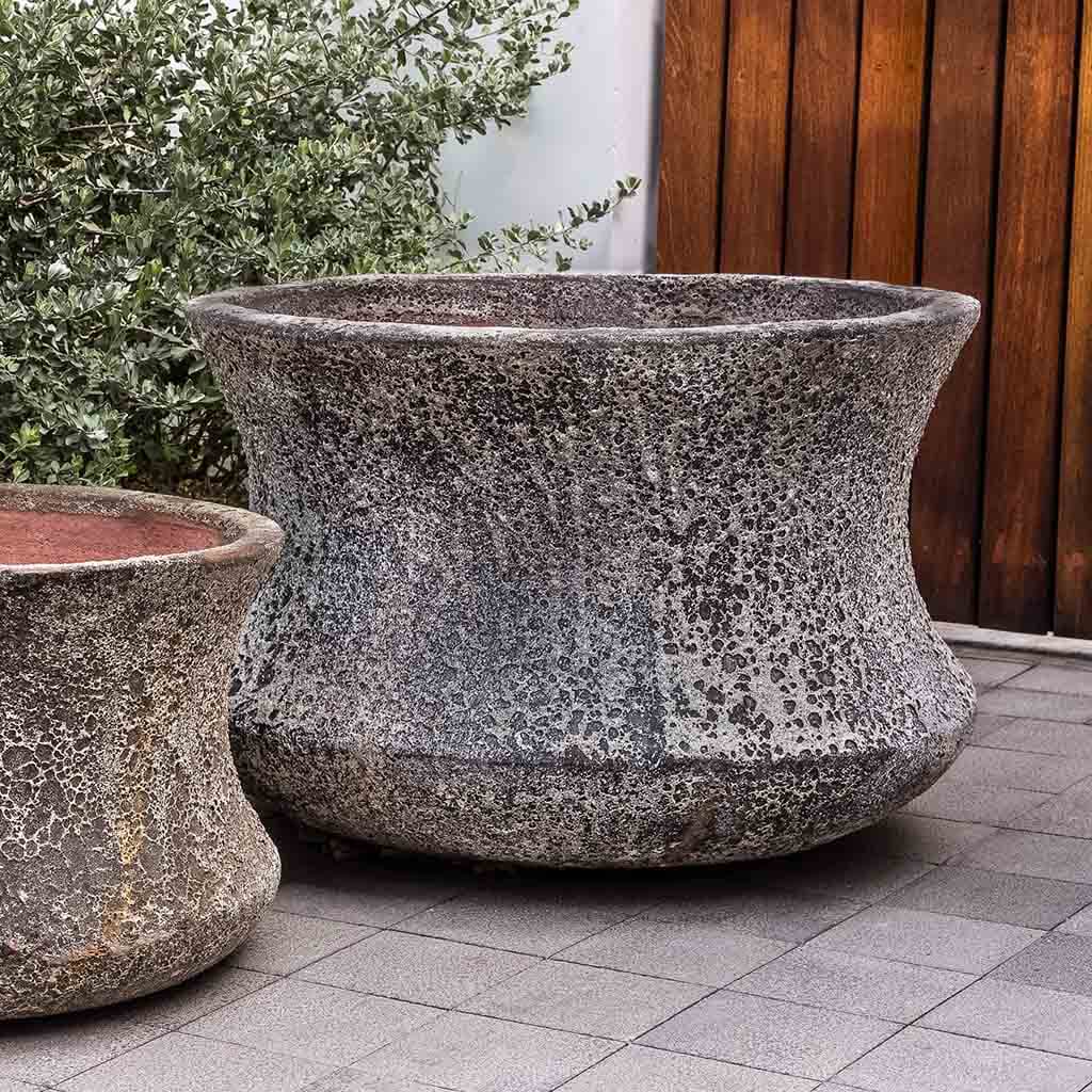 Campania International Thira Planter Set of 2 - Mediterranean Style Ceramic Flower Pots for Indoor/Outdoor Plants - Perfect for Patio, Garden, and Home Decor
