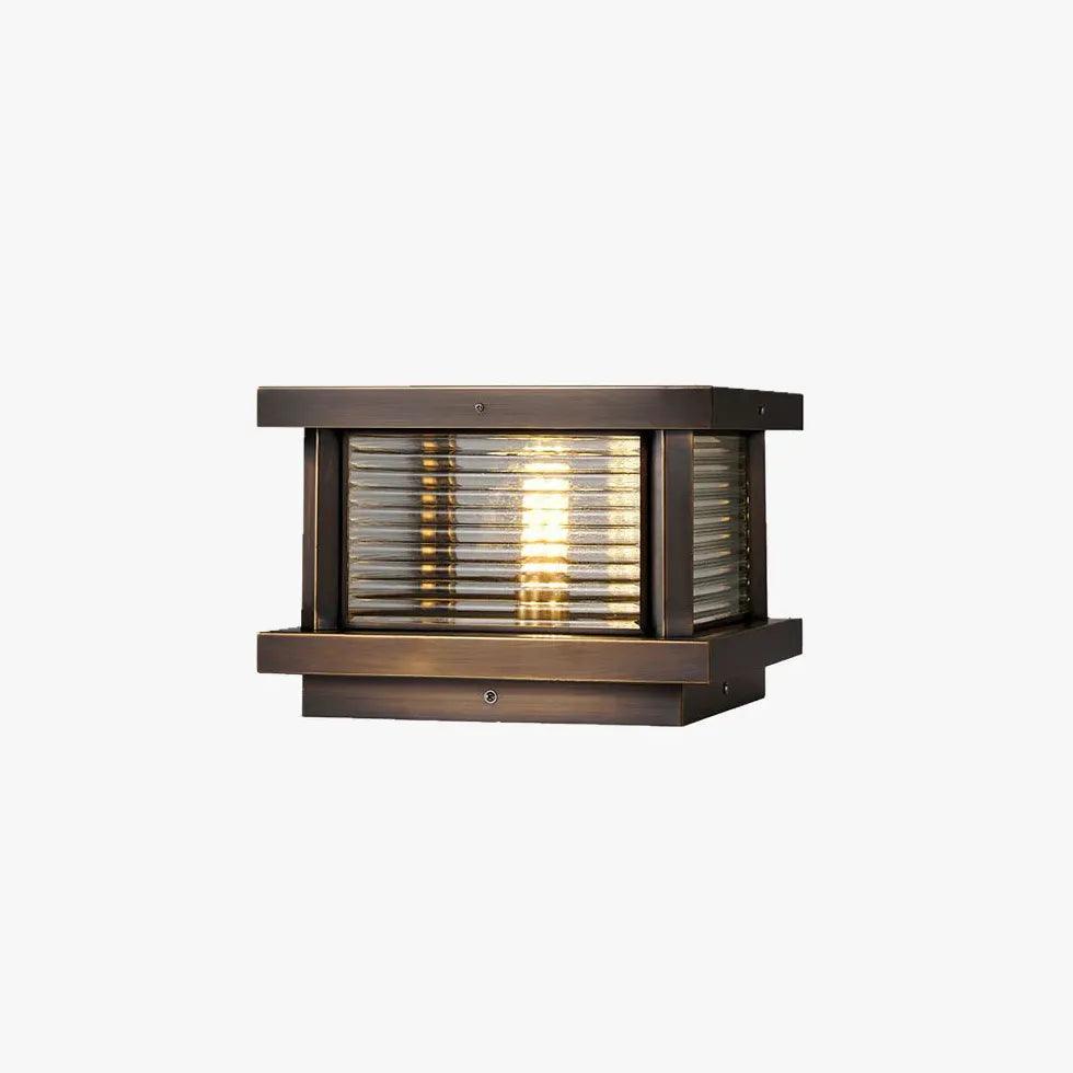 Ripple Glass Rectangular Solar Outdoor Pillar Lights - Waterproof LED Garden Lights for Pathways, Driveways, and Landscaping (Set of 2) - Perfect for Patio, Yard, and Backyard Decor