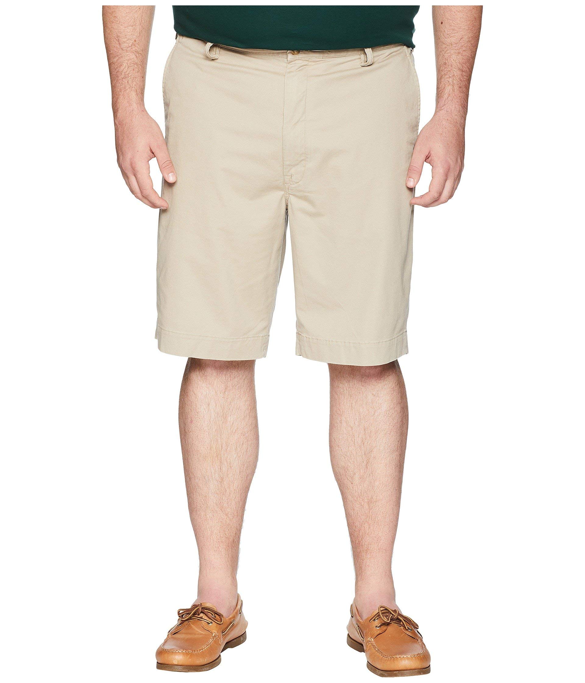Ralph Lauren Men's Big & Tall Stretch Flat Front Shorts in Khaki Tan - Comfortable Casual Wear for Summer, Travel & Outdoor Activities