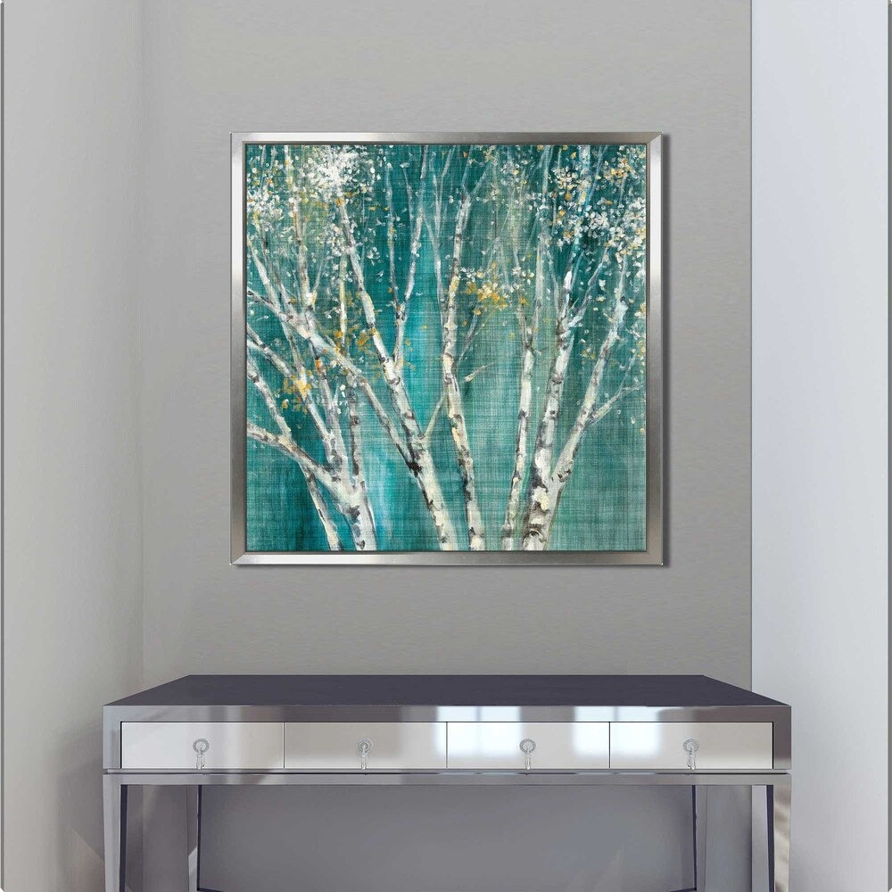 Blue Birch Horizontal I by Julia Purinton - Premium Canvas Art Print in Floating Frame - Perfect for Living Room, Bedroom & Office Wall Decor