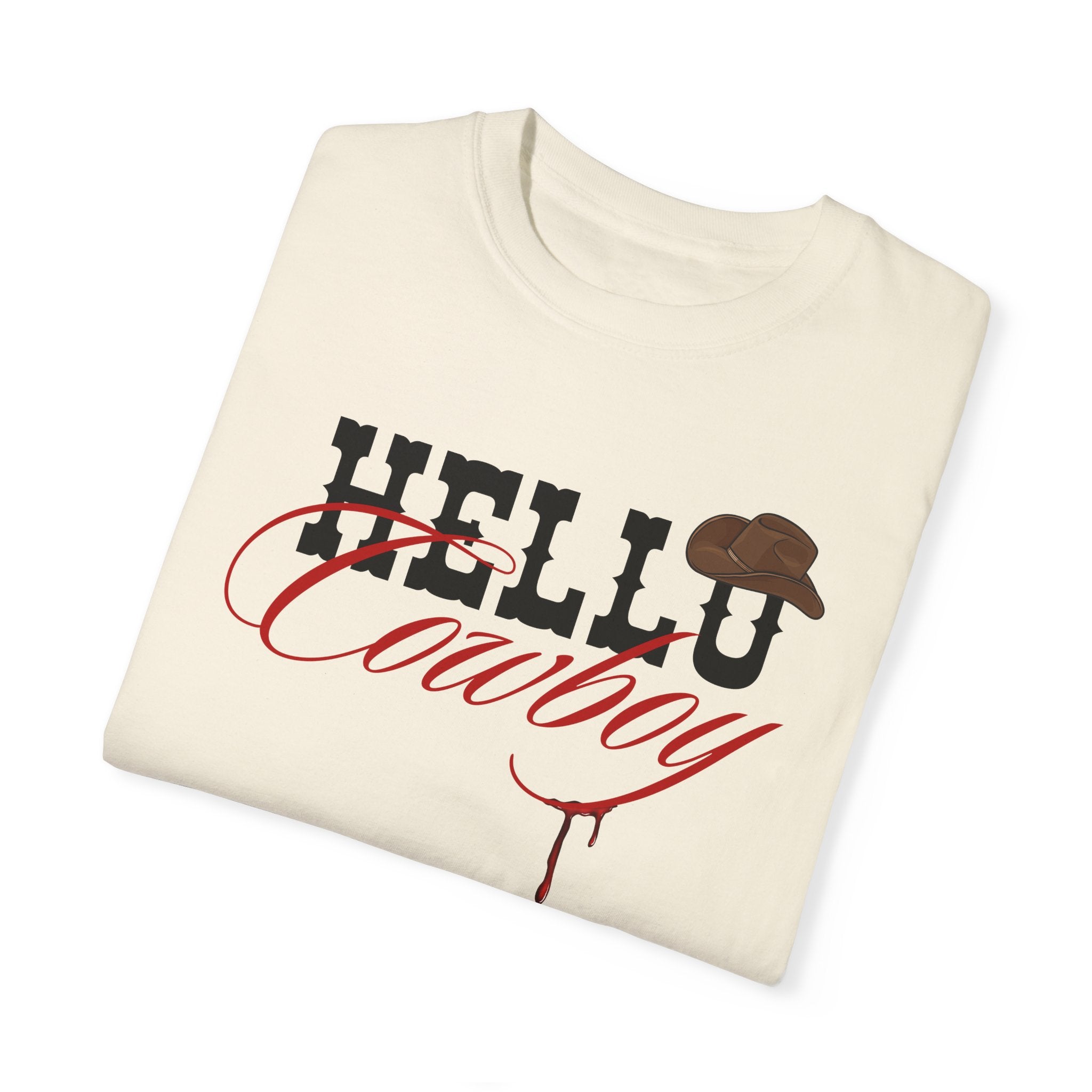 Hello Cowboy Graphic T-Shirt - Western Style Cotton Tee for Men & Women - Perfect for Rodeo, Country Music Festivals & Western Theme Parties