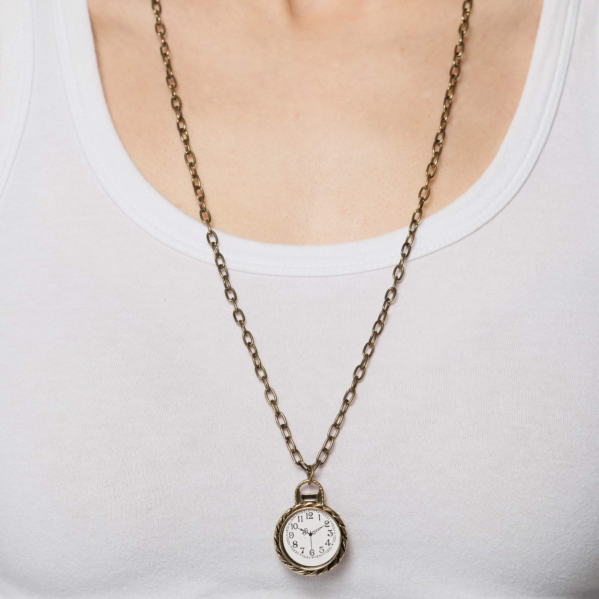 Steampunk Tiny Watch Charm Necklace - Vintage Gold Jewelry for Women - Perfect for Cosplay, Gothic Fashion & Victorian Costume Accessories