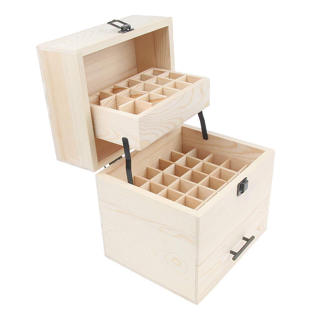 59-Slot Wooden Essential Oil Storage Box - Aromatherapy Display Case & Organizer for Essential Oils, Perfect for Home Spa, Massage Therapy, and Yoga Studio Use