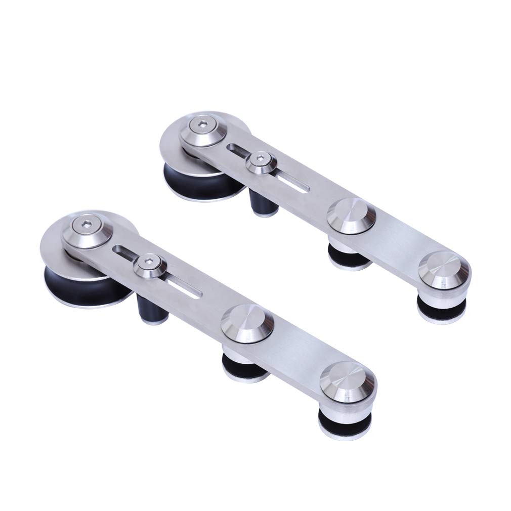 13FT Stainless Steel Sliding Double Barn Door Hardware Track Kit - Heavy Duty Round Hanger for Easy Installation | Perfect for Farmhouse, Loft & Industrial Style Homes