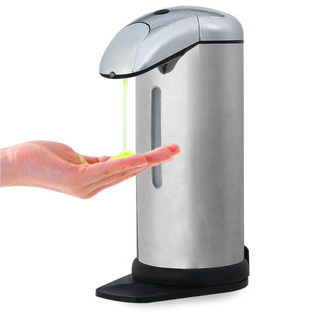 Automatic Soap Dispenser 400ml - Stainless Steel Touchless Soap Dispenser with IR Sensor for Kitchen, Bathroom & Home - Hands-Free Liquid Soap Dispenser for Hygienic Washing & Cleaning