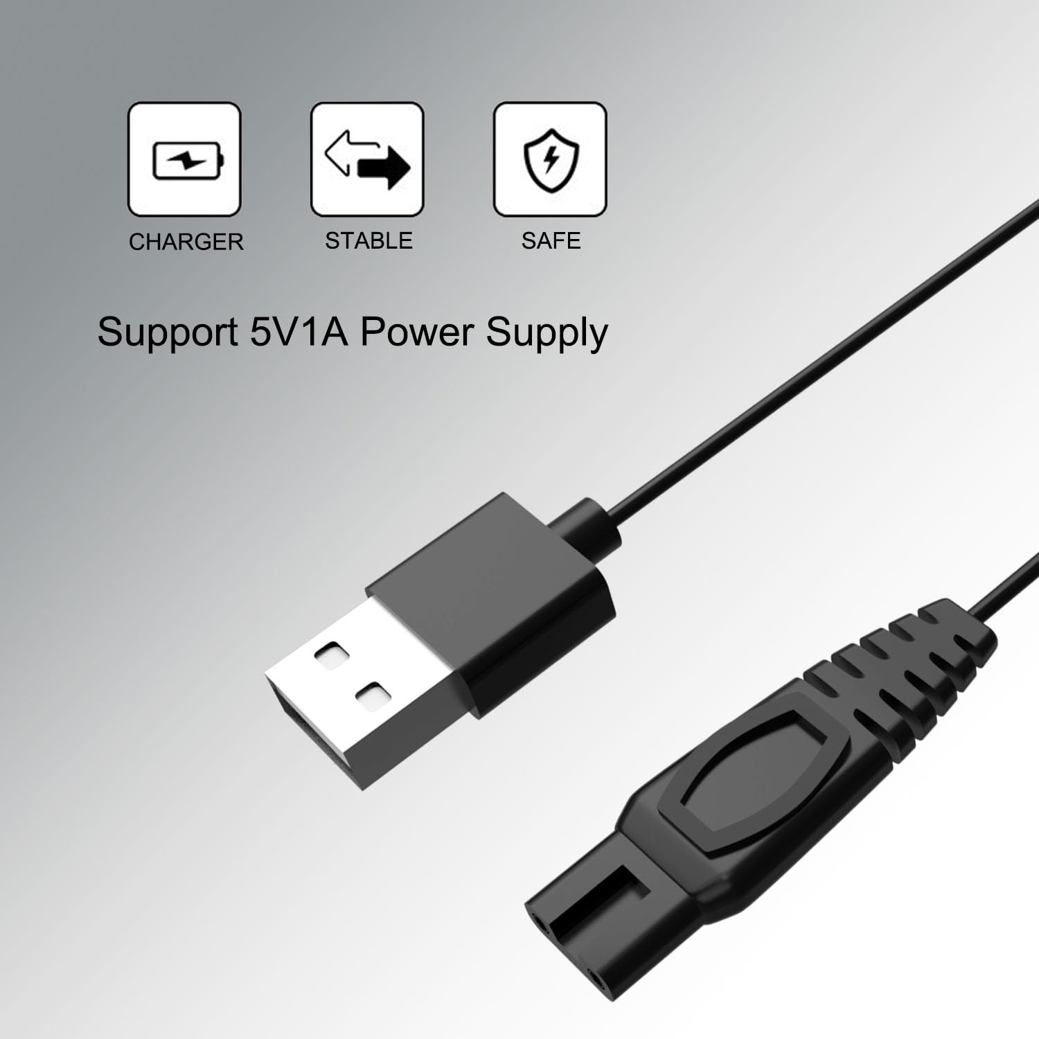 OGMWIN Replacement Power Cord for Brightup & Ufree Beard Trimmer, Hair Clippers FK-8688T, Electric Shaver Charger Cable - Perfect for Home, Salon, and Travel Use