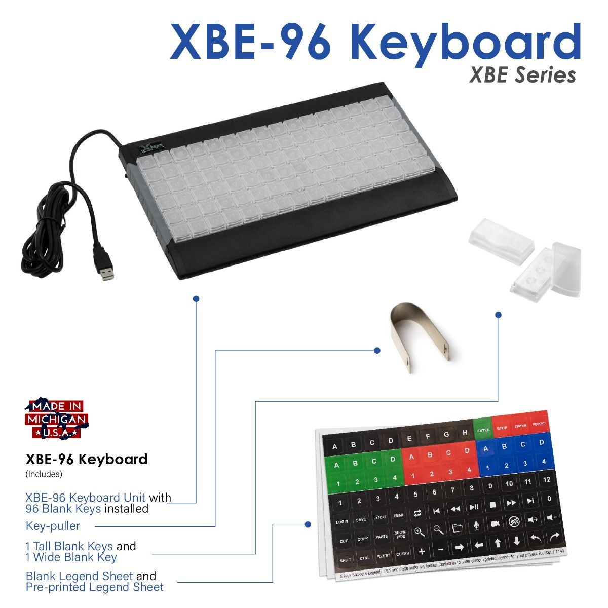 XBE 96 Programmable Mechanical Keyboard - Customizable Macro Keys for Gaming, Coding & Office Work | USB Wired Mechanical Keyboard for PC & Mac | Perfect for Esports, Programming & Productivity