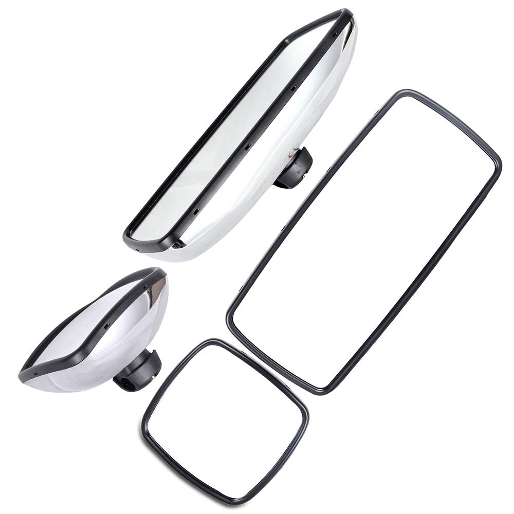 OCPTY Replacement Hood Mirrors for Freightliner Columbia & M2 (2004-2016) - 2 Pair Manual Adjust Heated Chrome Truck Side Mirrors - Perfect for Long Haul Trucking & Improved Visibility