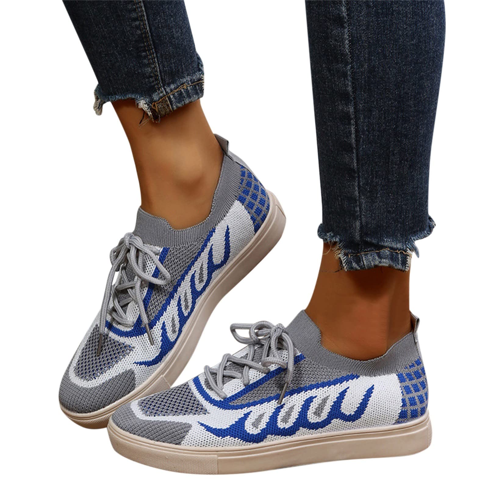 Women's Wide Walking Shoes - Comfortable Low Top Sneakers with Breathable Mesh & Stylish Canvas Design | Perfect for Casual Wear, Walking, Travel & Everyday Comfort