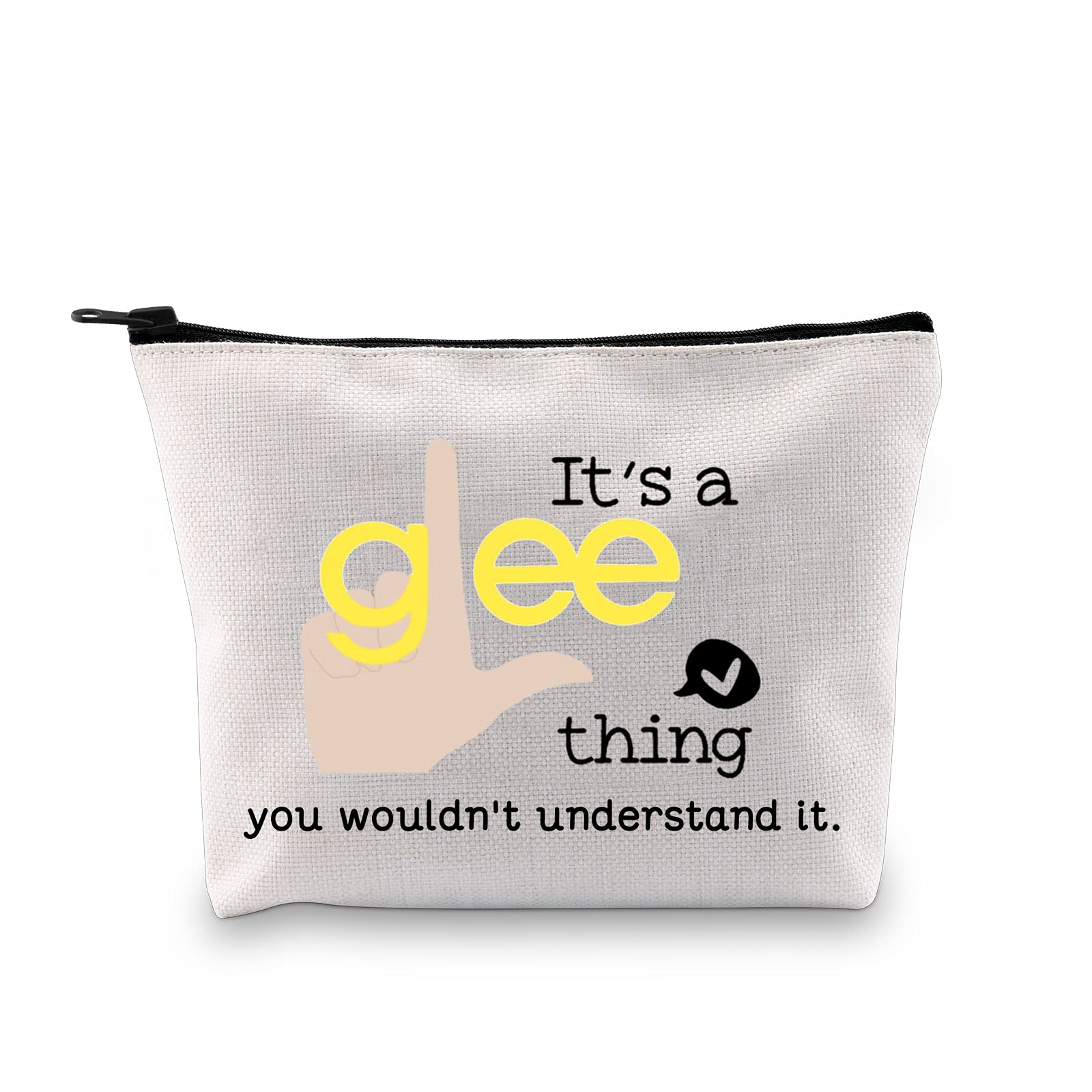 Funny Musical Comedy Inspired Makeup Travel Bag - Zipper Pouch for Women, Wife, Mom & Friends - Perfect Gift for Glee Fans - Medium Size Cosmetic Organizer - Great for Travel, Daily Use & Gift Giving