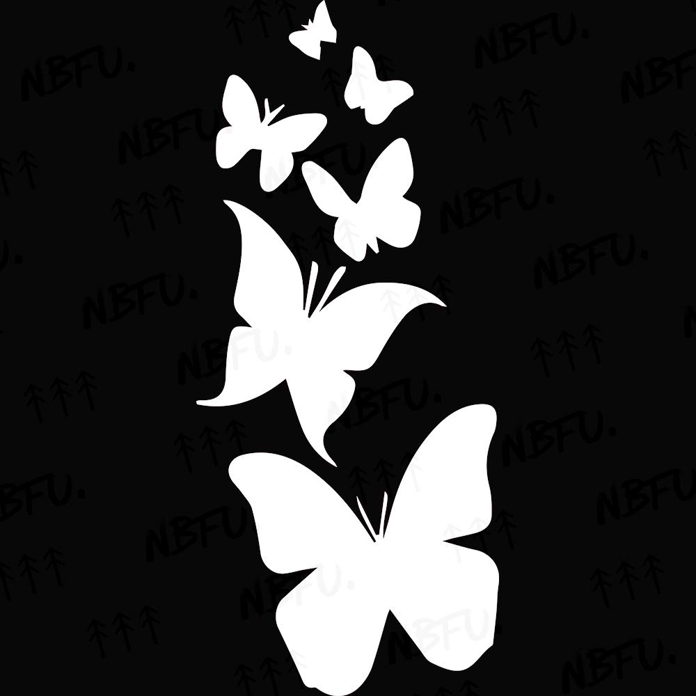 Premium Waterproof Vinyl Butterfly Decal Stickers (Set of 2) - White Animal Design for Laptop, Phone, Helmet, Car Window, Mug & Wall Decor - Perfect for DIY Home Decor, Office Accessories & Gift Giving
