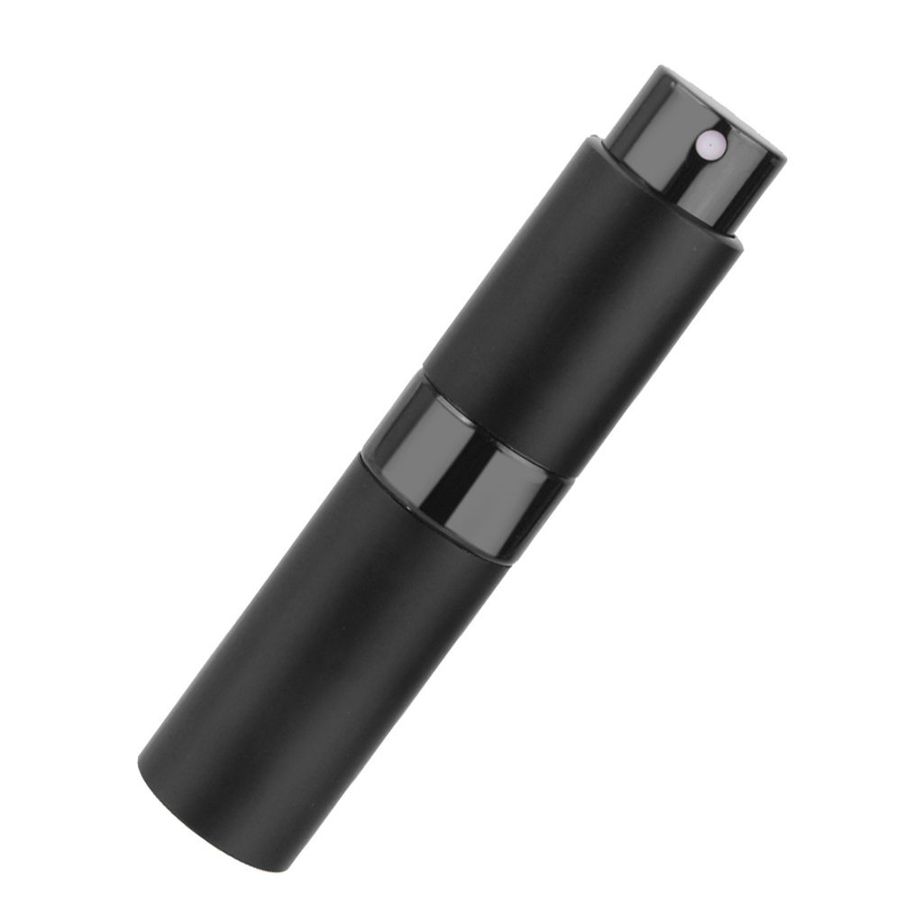 8ml Portable Travel Mini Refillable Perfume Atomizer Bottle Pump - 3 Colors (Black) for Women & Men, Perfect for Airplane Carry-On, Gym Bag & Purse Essentials