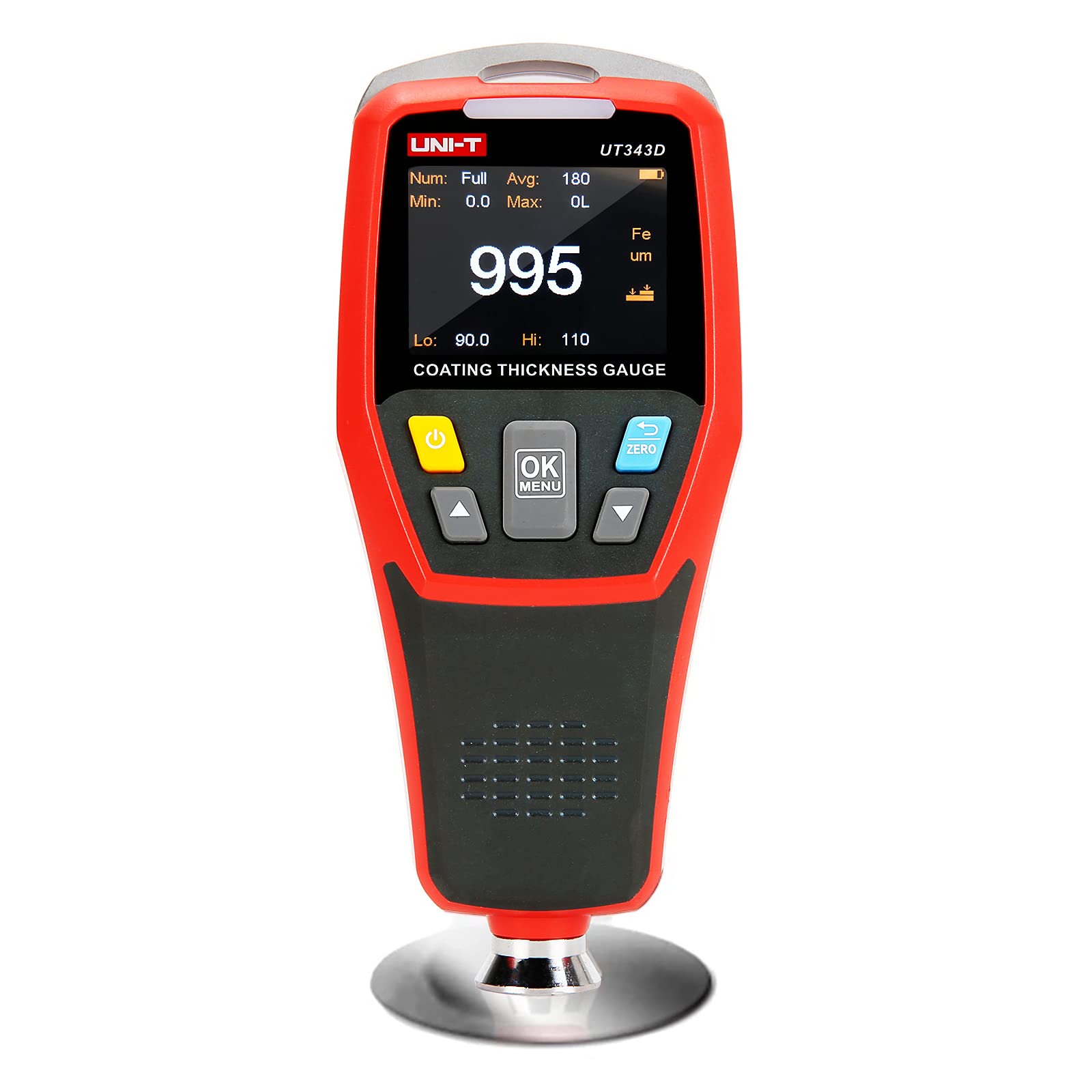 UT343D Digital Coating Thickness Gauge 0.1 Micron to 1250μm - Automotive Paint & Film Thickness Tester for Car, Truck, Metal Surface Inspection | Perfect for Auto Body Shops, Quality Control & Industrial Applications
