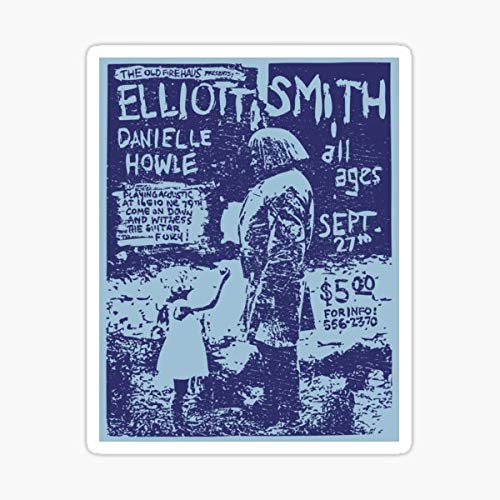 Elliott Smith Live Distressed Design Sticker - Waterproof Vinyl Decal for Cars, Laptops, Walls, Windows & Trucks - Perfect for Music Fans, Bedroom Decor & Vehicle Customization