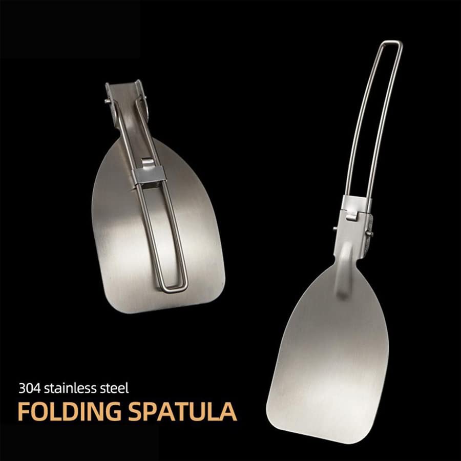 Stainless Steel Folding Spatula - Metal Food Turner for Outdoor Cooking, BBQ, Picnic & Camping | Perfect for Grilling, Flipping Burgers & Pancakes