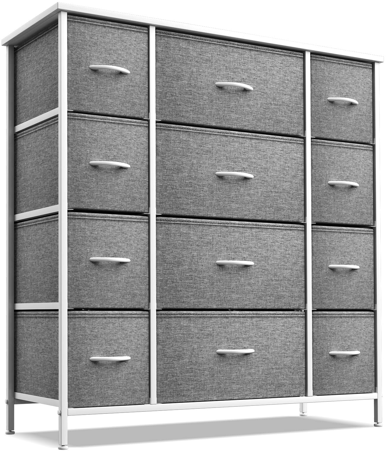 Sorbus 12-Drawer Dresser Organizer with Steel Frame & Wood Top - Easy Pull Fabric Bins for Clothes Storage - Large Bedroom, Hallway, Living Room, Nursery & Closet Storage Furniture - Perfect for Home Organization & Space Saving