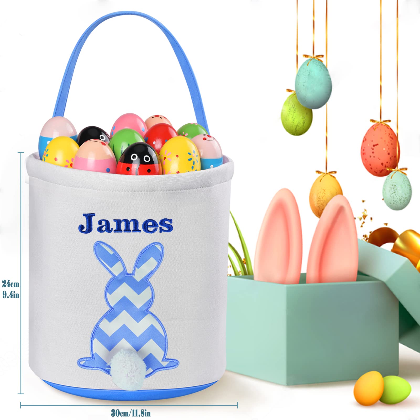 **Personalized Easter Basket for Kids - Custom Easter Gifts with Name, Easter Egg Hunt Toys & Basket Stuffers for Toddlers & Children - Perfect for Easter Party Favors, Spring Celebrations & Holiday Decor (Green)**