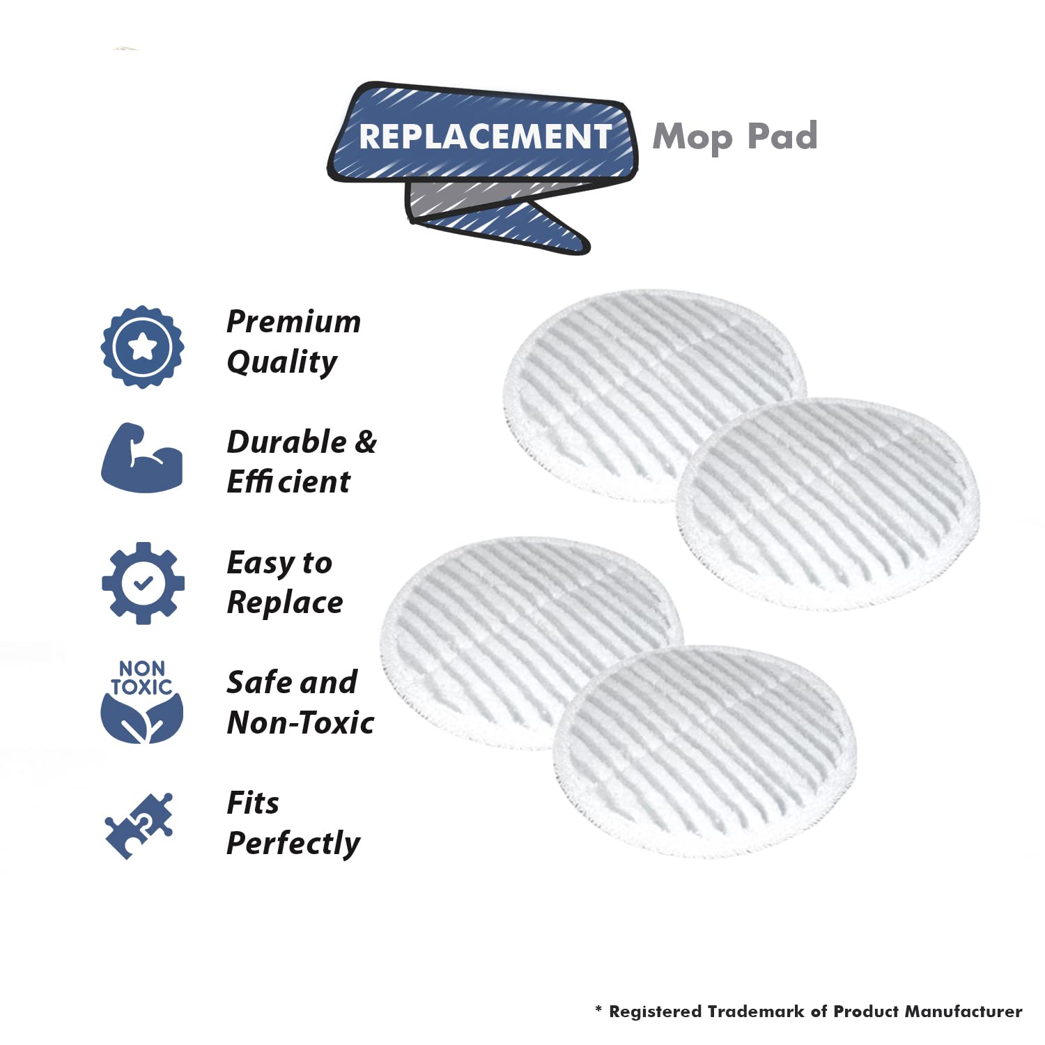 Bissell Spinwave Mop Pads Replacement - Soft for 2039A, 2039, 20391 - Perfect for Hardwood Floors