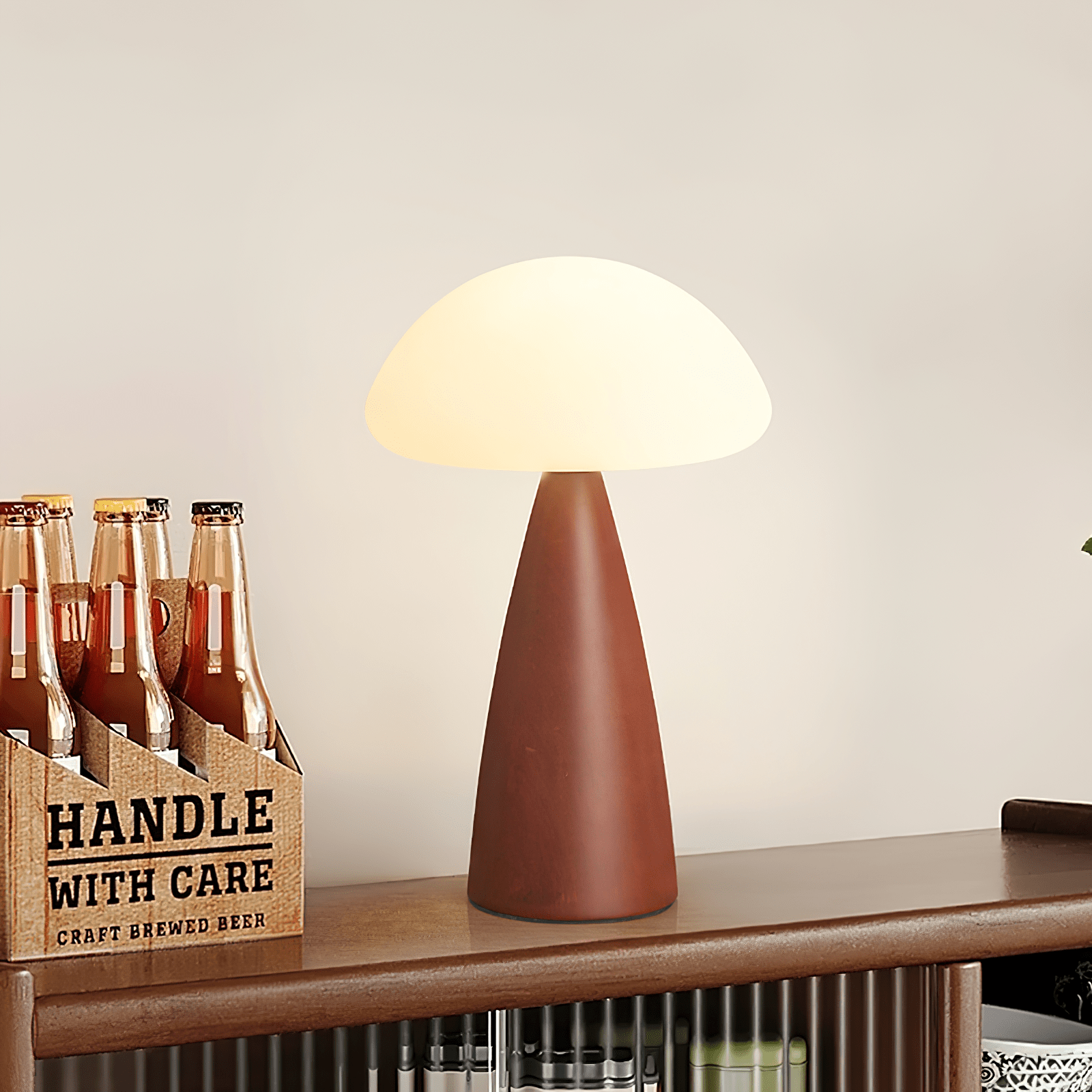 Clara Mushroom Table Lamp - Modern LED Night Light for Bedroom, Nursery, Kids Room - Warm White Light, Dimmable, USB Powered - Perfect for Reading, Relaxing & Decor