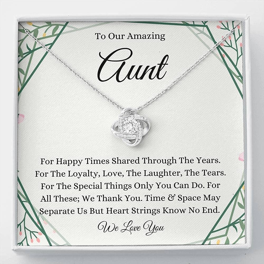 Handmade Love Knot Necklace - Personalized Aunt Gift for Birthday & Christmas